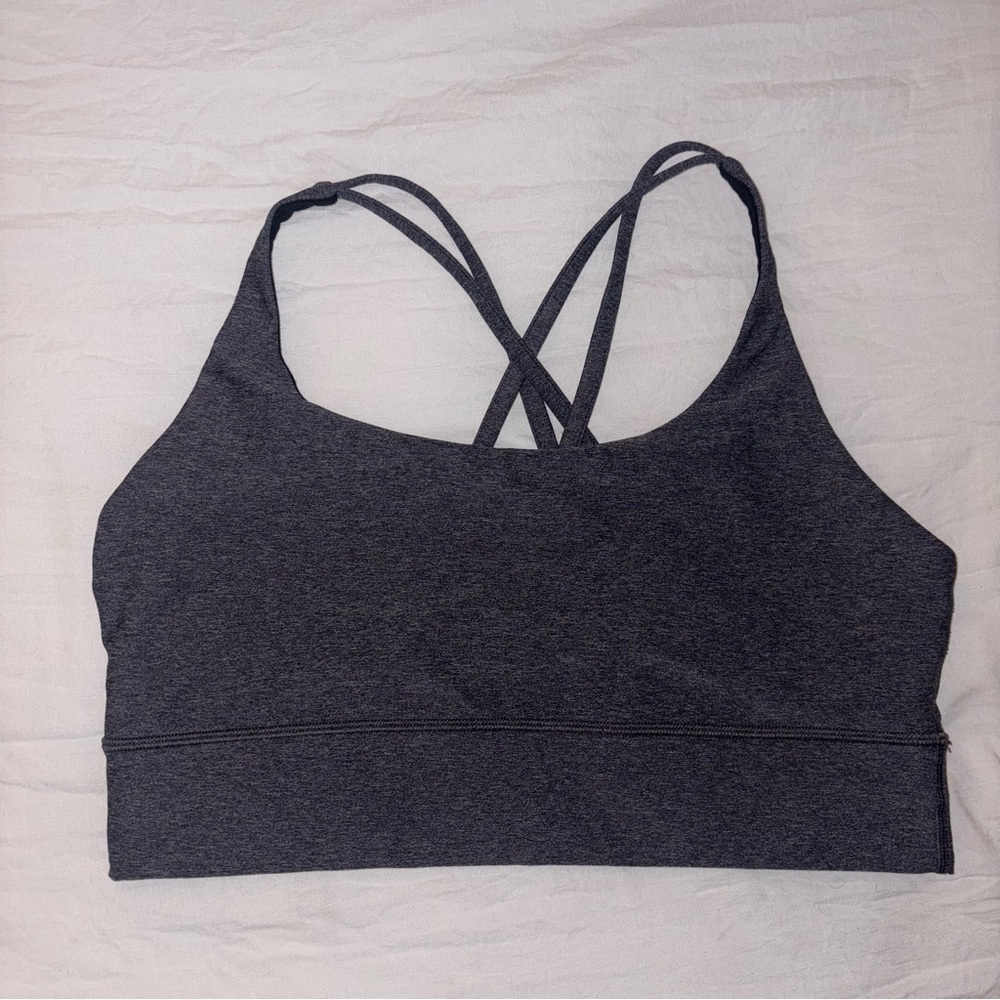 Lululemon Women's Charcoal Gray Strappy Sports Bralette (Bra) - Picture 2 of 8